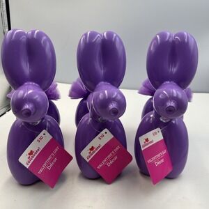 "Way To‎ Celebrate" 3 Balloon Dog Decorative Figures 9.5" Purple New